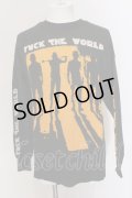 NO ID. BLACK / CニットFUCK THE WORLD-C-N-BIGプルオーバー ONE ブラックｘオレンジ O-25-03-13-067-NO-to-YM-ZT0316F