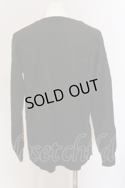 画像2: NO ID. BLACK / CニットFUCK THE WORLD-C-N-BIGプルオーバー ONE ブラックｘオレンジ O-25-03-13-067-NO-to-YM-ZT0316F (2)