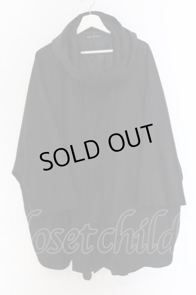 画像1: NO ID. BLACK / フーデッドポンチョジャケット ONE ブラック O-25-03-13-073-NO-ja-YM-ZT0316F (1)