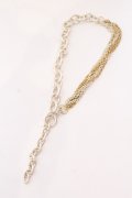NO ID. / アシンメトリーチェーン3WAYネックレス  シルバーｘゴールド O-25-03-13-095-NO-ac-YM-ZT344