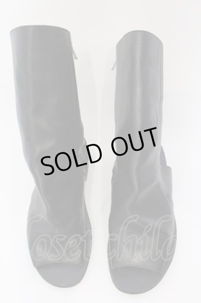 画像3: NO ID. / オープントゥドレープブーツ 42 ブラック O-25-03-13-098-NO-sho-YM-ZT-S004 (3)