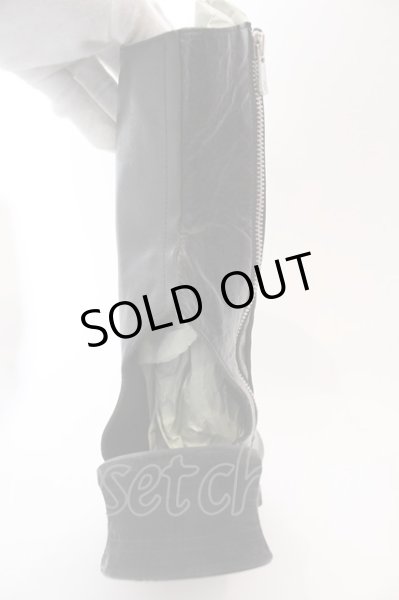 画像5: NO ID. / オープントゥドレープブーツ 42 ブラック O-25-03-13-098-NO-sho-YM-ZT-S004 (5)