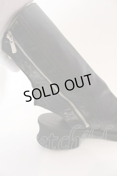 画像6: NO ID. / オープントゥドレープブーツ 42 ブラック O-25-03-13-098-NO-sho-YM-ZT-S004 (6)