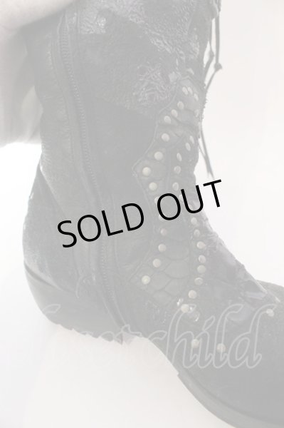 画像6: Hiromu Takahara / ミックスアニマルブーツ 40 1/2 ブラック O-25-03-13-099-Hi-sho-YM-OS (6)