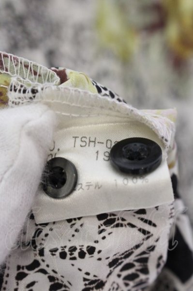 画像4: TORNADO MART / レースプリントジャガード比翼シャツ M ブラックｘホワイト O-25-03-13-011-TO-sh-YM-ZT336 (4)