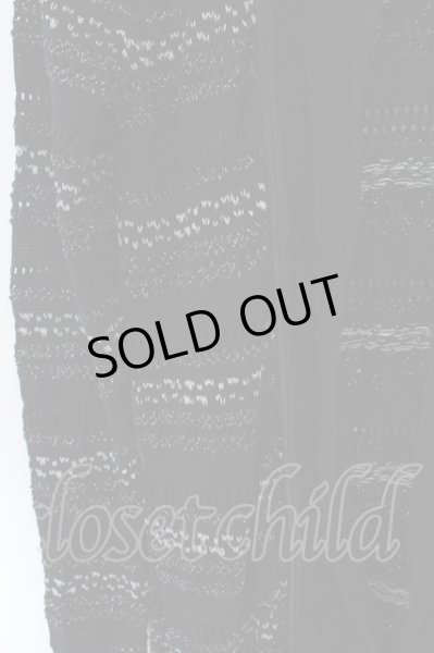 画像2: TORNADO MART / ボタンレスローゲージボーダーカーディガン  ブラックｘホワイトｘシルバー O-25-03-13-012-TO-to-YM-ZT343 (2)