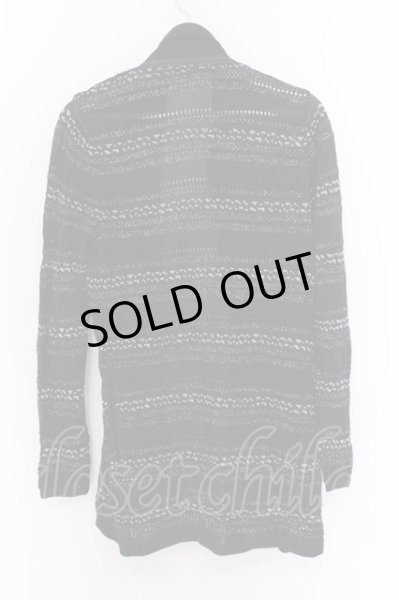 画像3: TORNADO MART / ボタンレスローゲージボーダーカーディガン  ブラックｘホワイトｘシルバー O-25-03-13-012-TO-to-YM-ZT343 (3)