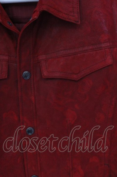 画像2: TORNADO MART / ローズトライバルコーティンググリッターレザージャケット M ボルドー O-25-03-13-014-TO-ja-YM-ZT-ML021 (2)