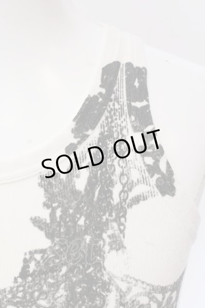 画像2: FranCisT_MOR.K.S. / ネックレスプリントテレコタンクトップ 2 ホワイト O-25-03-13-015-Fr-to-YM-OS (2)