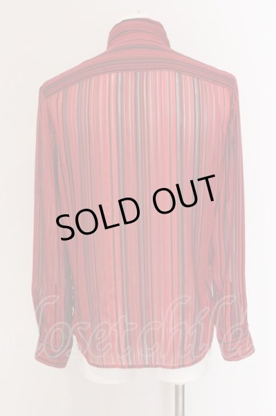 画像2: TORNADO MART / シースルーストライプシャツ  レッド O-25-03-13-017-TO-sh-YM-ZT336 (2)