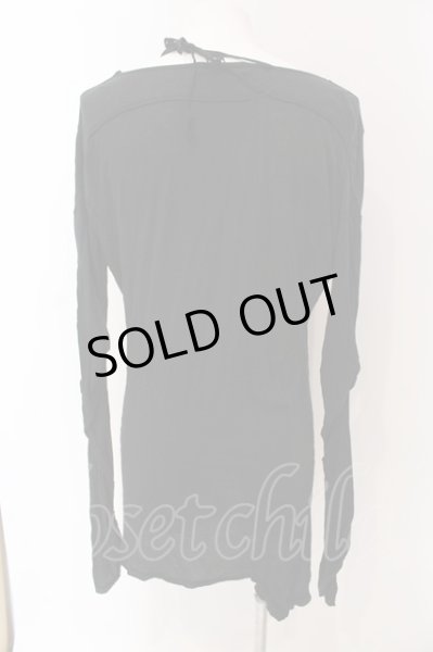 画像2: BUFFALO BOBS / アフガンドレープ変形ロングカットソー 2 ブラック O-25-03-16-023-BU-to-YM-ZT330 (2)