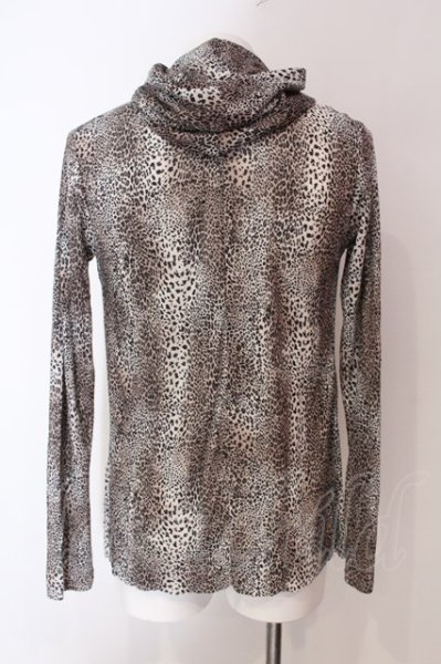 画像2: TORNADO MART / ドレープレオパードカーディガン  ブラウン系 O-25-03-18-005-TO-to-YM-ZT029 (2)