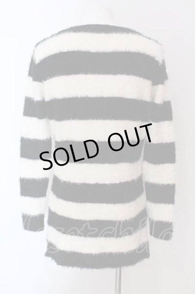 画像2: CIVARIZE / Followフェザーヤーンニットプルオーバー 44 ホワイトｘブラック O-25-03-18-001-CI-to-YM-ZT029 (2)