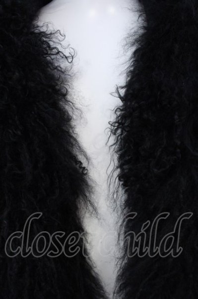 画像2: IFSIXWASNINE / BRONDY/NS チベットラムスキンフーデッドベスト 0 ブラック O-25-03-20-001-IF-ou-YM-ZT-ML002 (2)