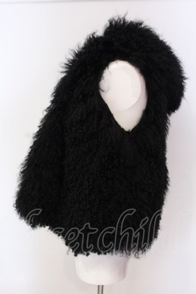 画像3: IFSIXWASNINE / BRONDY/NS チベットラムスキンフーデッドベスト 0 ブラック O-25-03-20-001-IF-ou-YM-ZT-ML002 (3)