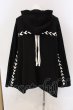 画像4: CIVARIZE / レースアップ変形ポンチョパーカー F ブラック O-25-03-20-007-CI-to-YM-OS (4)