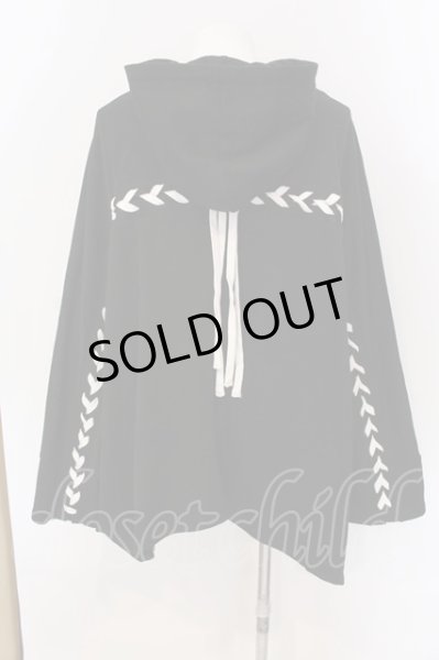 画像4: CIVARIZE / レースアップ変形ポンチョパーカー F ブラック O-25-03-20-007-CI-to-YM-OS (4)