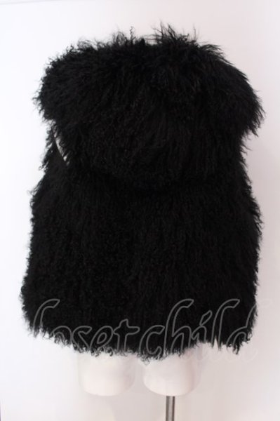 画像4: IFSIXWASNINE / BRONDY/NS チベットラムスキンフーデッドベスト 0 ブラック O-25-03-20-001-IF-ou-YM-ZT-ML002 (4)