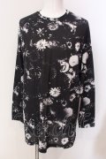 NO ID. BLACK / フラワー総柄BIGロンTカットソー ONE ブラック O-25-03-20-010-NO-to-YM-ZT011