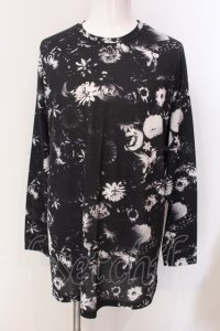 NO ID. BLACK / フラワー総柄BIGロンTカットソー ONE ブラック O-25-03-20-010-NO-to-YM-ZT011