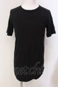 NO ID. / ワッシャーラウンドTシャツ 1 ブラック O-25-03-20-011-NO-ts-YM-ZT011