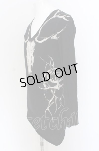 画像2: CIVARIZE / Gaze シープスカルアシンメトリーカットソー 44 ブラック O-25-04-04-024-CI-to-YM-OS (2)