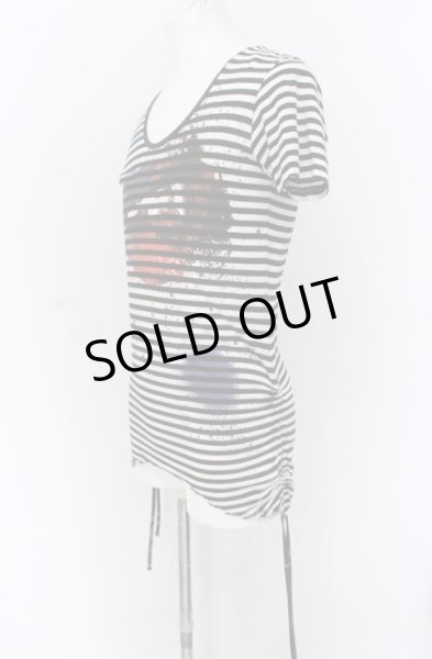 画像2: CIVARIZE / Upheaval サイドギャザーリップTシャツ 44 ブラックｘホワイト O-25-04-04-027-CI-ts-YM-OS (2)