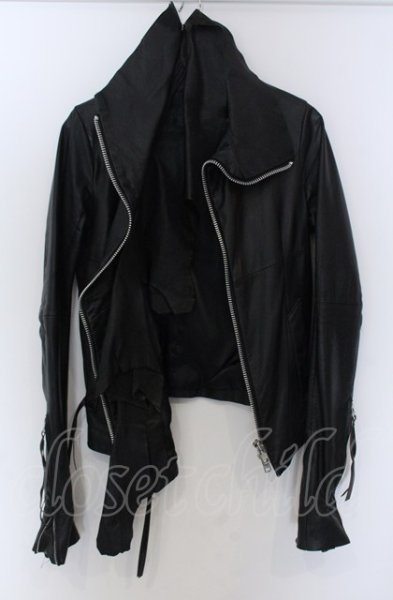 画像5: EKAM / ゴートスキン変形ライダースジャケット L ブラック O-25-04-04-002-EK-ja-YM-ZT-ML007 (5)