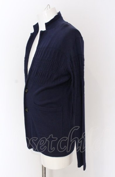 画像3: NO ID. / ニットパネルオルテガパターンジャケット 1 ネイビー O-25-04-04-030-NO-ja-YM-ZT252 (3)