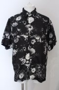 NO ID. BLACK / 花柄ショートカラーBIGシャツ 1 ブラック O-25-04-04-031-NO-sh-YM-ZT252