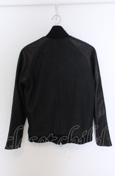 画像6: NO ID. / カウレザートラックブルゾンジャケット 1 ブラック O-25-04-04-034-NO-ou-YM-ZT-ML032 (6)