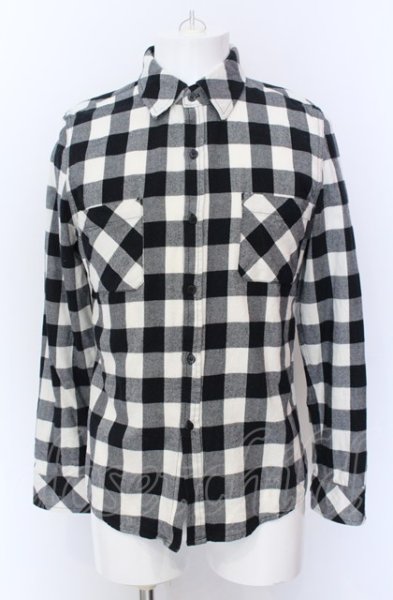 画像1: Roen / スカススワロフスキーブロックチェックシャツ JP S ブラック O-25-04-04-038-Ro-sh-YM-ZT253 (1)