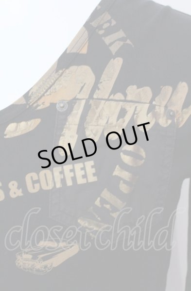 画像2: BUFFALO BOBS / ドーナツ＆コーヒーVネックカットソー 1 ブラック O-25-04-04-046-BU-ts-YM-ZT0407A (2)