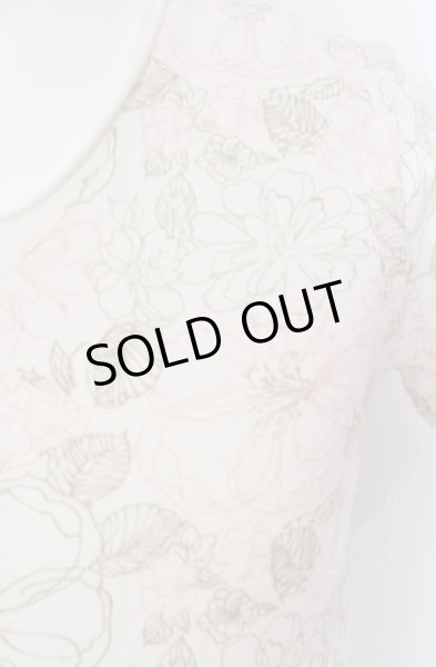 画像2: BUFFALO BOBS / ボタニカル総柄VネックTシャツ 1 ホワイトｘピンク O-25-04-04-047-BU-ts-YM-ZT245 (2)