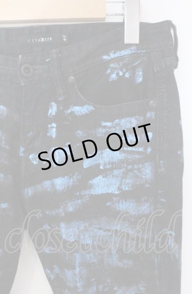画像2: CIVARIZE / Avid カラー箔加工ストレッチスキニーデニムパンツ 42 ブラック×ブルー O-25-04-04-051-CI-pa-YM-ZT246 (2)
