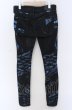 画像3: CIVARIZE / Avid カラー箔加工ストレッチスキニーデニムパンツ 42 ブラック×ブルー O-25-04-04-051-CI-pa-YM-ZT246 (3)