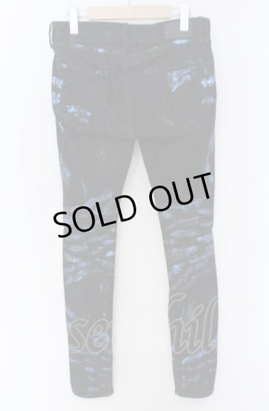 画像3: CIVARIZE / Avid カラー箔加工ストレッチスキニーデニムパンツ 42 ブラック×ブルー O-25-04-04-051-CI-pa-YM-ZT246 (3)