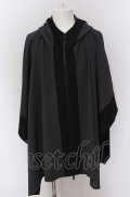 NO ID. BLACK / ドローストリングスフーデッドポンチョ ONE グレー O-25-04-04-007-NO-ja-YM-ZT246