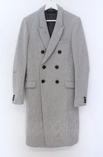 画像1: GOSTAR DE FUGA / Apostolus メルトンウールチェスターダブルボタンコート 44 グレー O-25-04-04-011-GO-ou-YM-ZT-M102