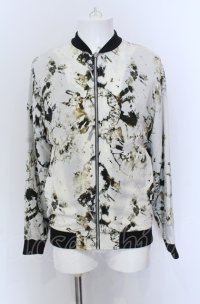 ZARA / タイダイ染めサマーMA-1ジャケット EU S ホワイト O-25-04-04-014-ZA-ja-YM-ZT245