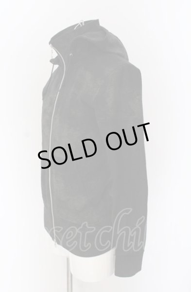 画像2: TORNADO MART / 箔ムラハイネックフードパーカー  ブラック O-25-04-04-018-TO-to-YM-OS (2)