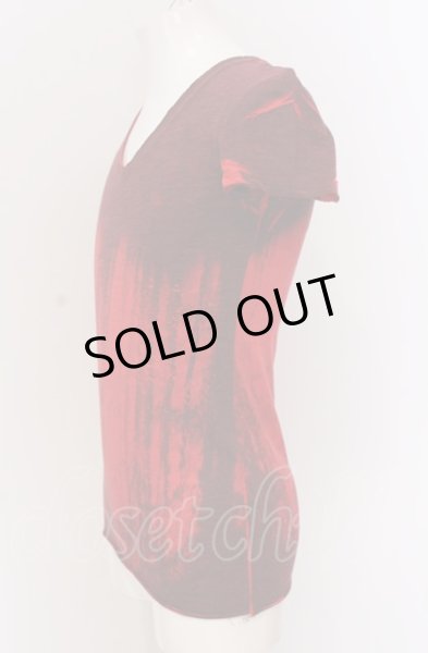 画像2: MIDAS / バック刺繍ムラプリントロングTシャツ 2 レッド O-25-04-04-019-MI-ts-YM-OS (2)