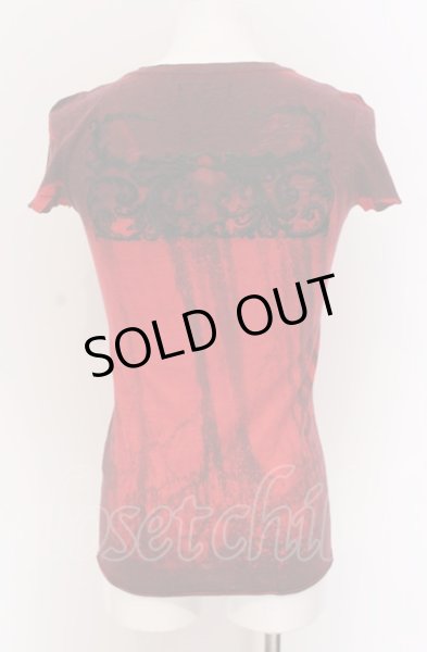 画像3: MIDAS / バック刺繍ムラプリントロングTシャツ 2 レッド O-25-04-04-019-MI-ts-YM-OS (3)