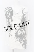 CIVARIZE / Disturbiaジップ付ドレープ総柄カットソー 44 ホワイト O-25-04-04-020-CI-to-YM-OS