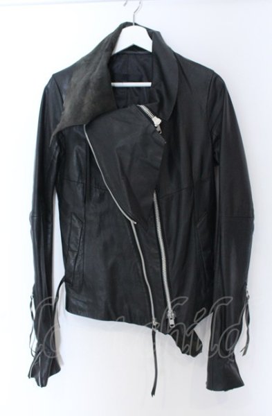 画像2: EKAM / ゴートスキン変形ライダースジャケット L ブラック O-25-04-04-002-EK-ja-YM-ZT-ML007 (2)