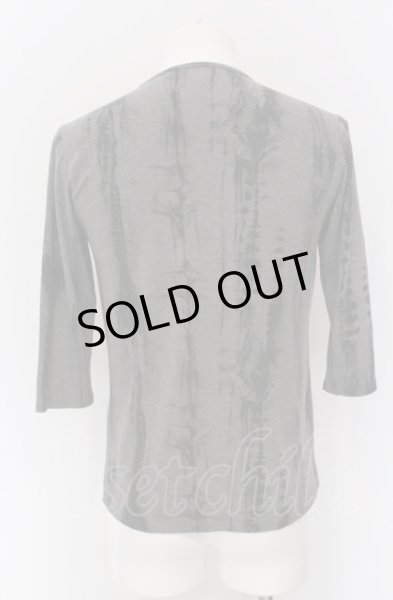 画像3: SCHLUSSEL / レイヤードレープムラ染めUネック六部袖カットソー 2 グレー O-25-04-04-022-SC-to-YM-OS (3)