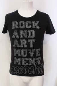 NO ID. / ROCK AND ART MOVEMENT Tシャツ 1 ユーズドブラック O-25-04-06-037-NO-ts-YM-ZT267