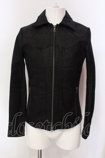 NO ID. BLACK / ラムレザーハイネックブルゾンジャケット 1 ブラック O