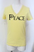 NO ID. / PEACE VネックTシャツ 1 イエロー O-25-04-06-039-NO-ts-YM-ZT267