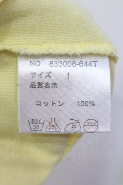 画像3: NO ID. / PEACE VネックTシャツ 1 イエロー O-25-04-06-039-NO-ts-YM-ZT267 (3)